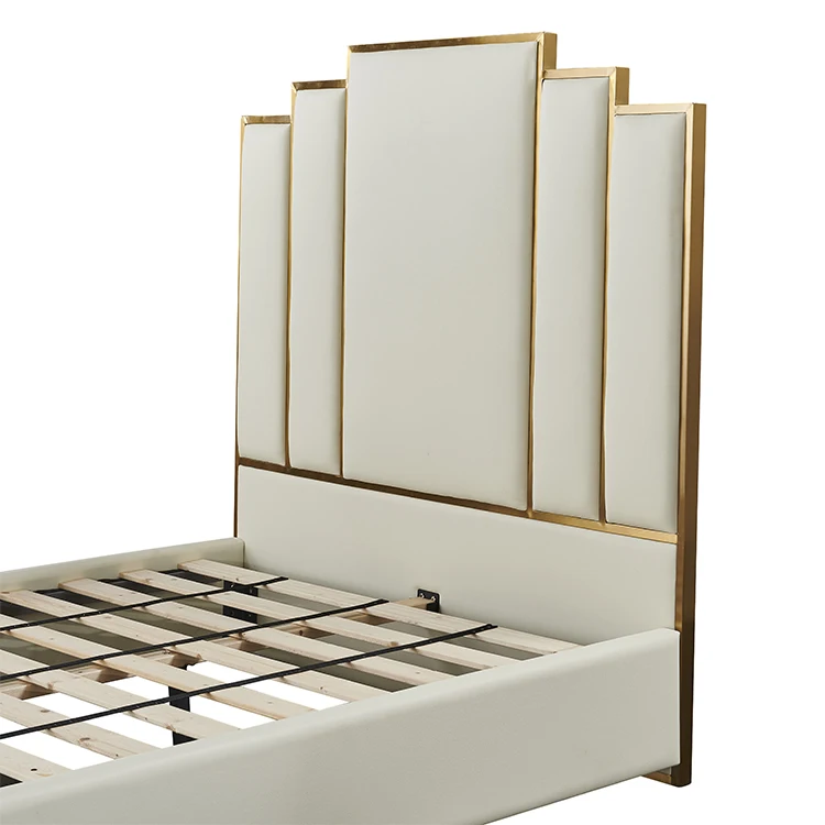 Latest Design Customized Bedroom Furniture Luxury stainless steel bed frame