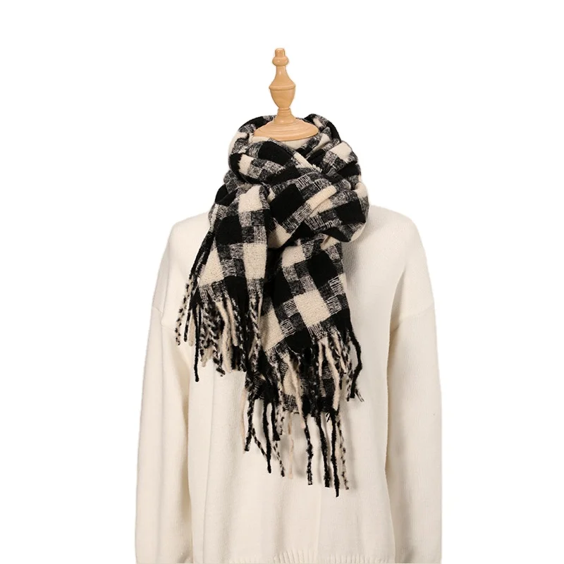 Зимние шали с логотипом на заказ 180*65 см полиэстеровый кашемировый шарф из пашмины