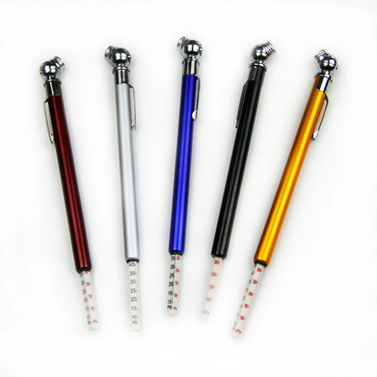 Small portable plastic pencil tire pressure gauge colorful pen tire gauge