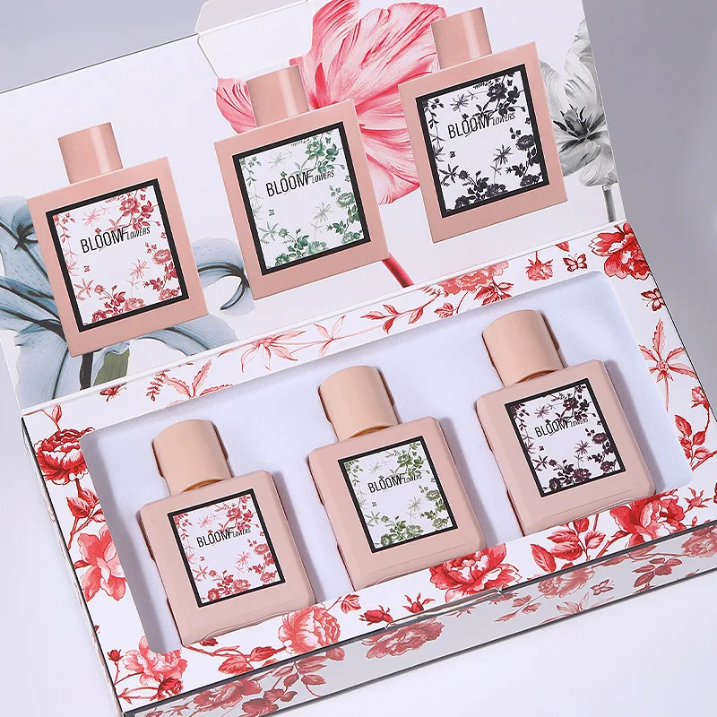 High Quality Custom Folding Perfume Gift Set Box Rectangle Shape with Gold Foil Embossing and Paper Card Insert Flat Shipping