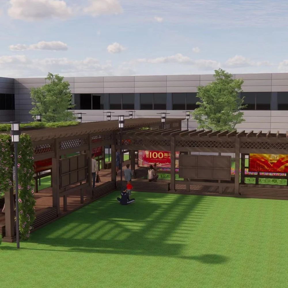 Outdoor garden yard Landscaping decoration waterproof Engineered WPC wood plastic Composite Pergola