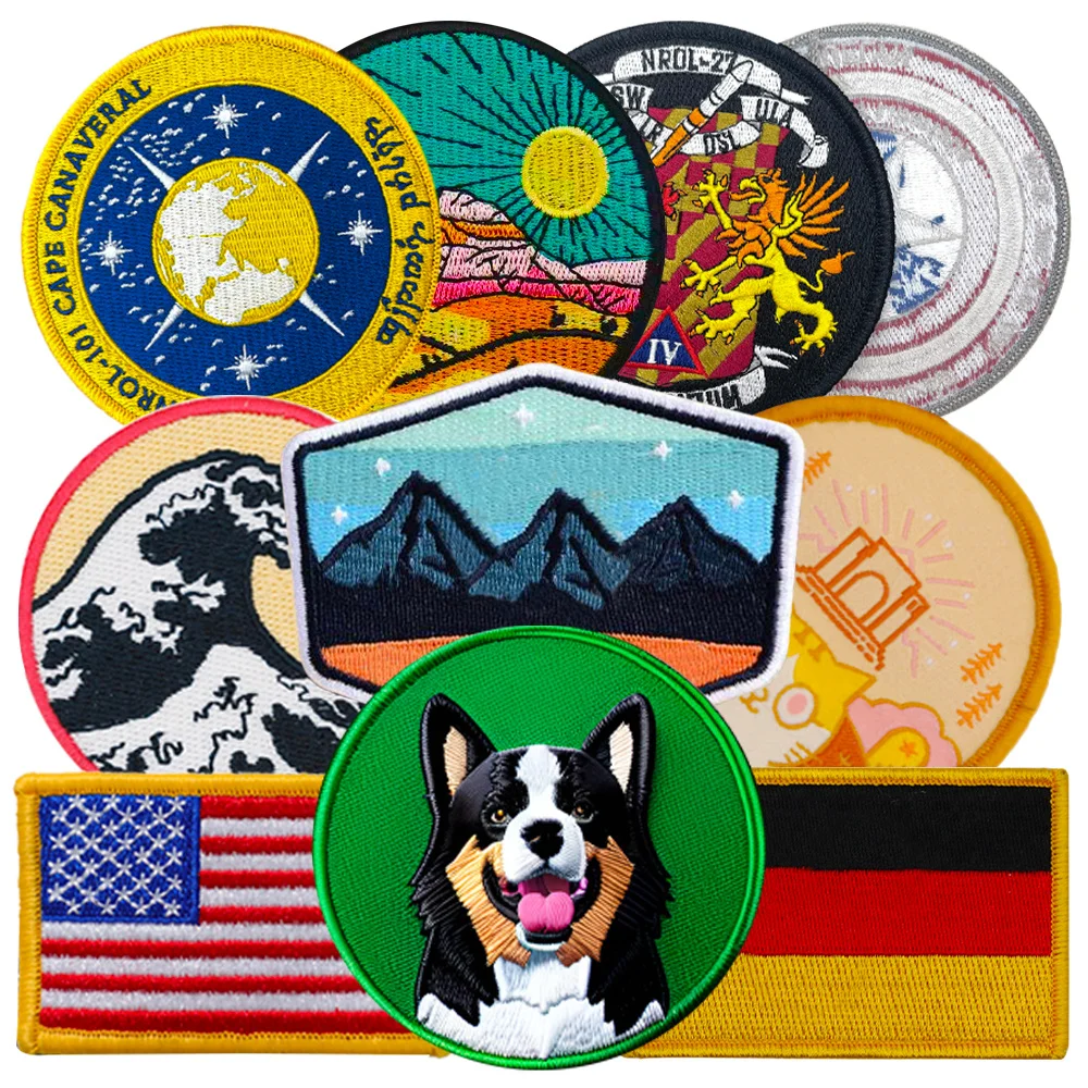 Embroidered Custom 3D Logo Brand Clothing Hat Heat Transfer Patch Custom Sew Iron On Embroidery Patches