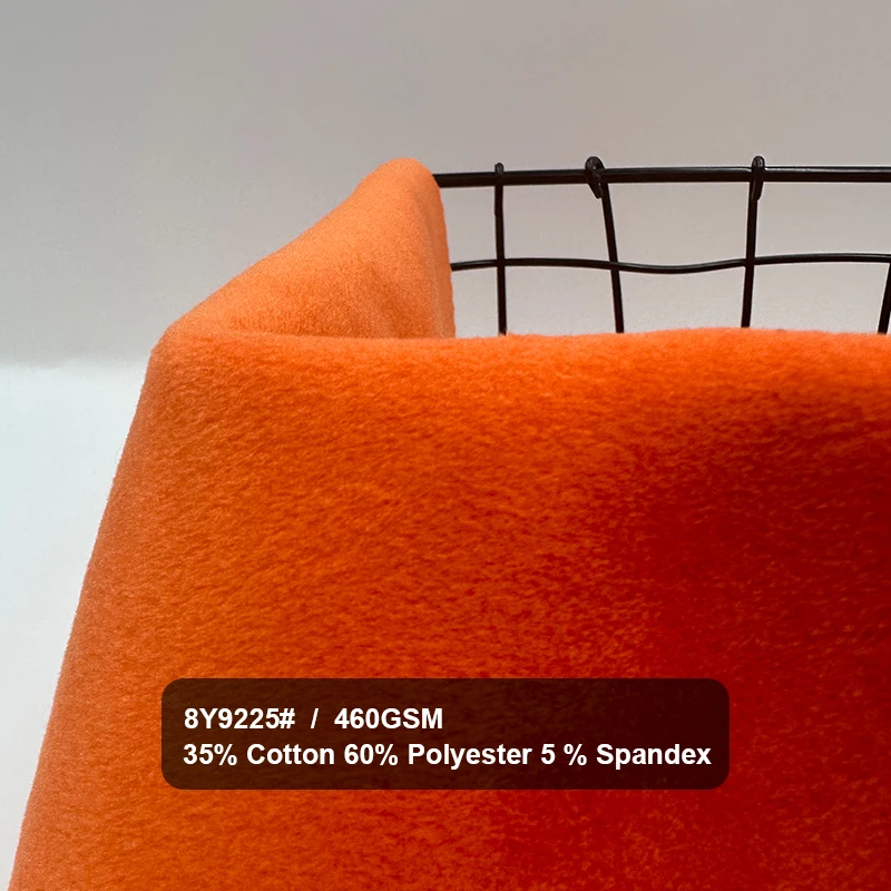 60% Polyester 35% Cotton 5% Spandex Soft Knitted Terry Coral Flannel Fleece 350 Gsm Heavy French Terry Cloth Fabric Wholesale