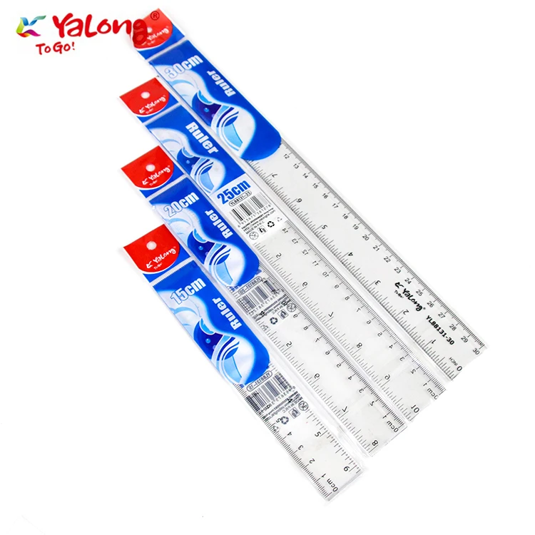 Оптовая продажа, канцелярские товары Yalong в твердом переплете для студентов, 30 см, пластиковая линейка разных размеров
