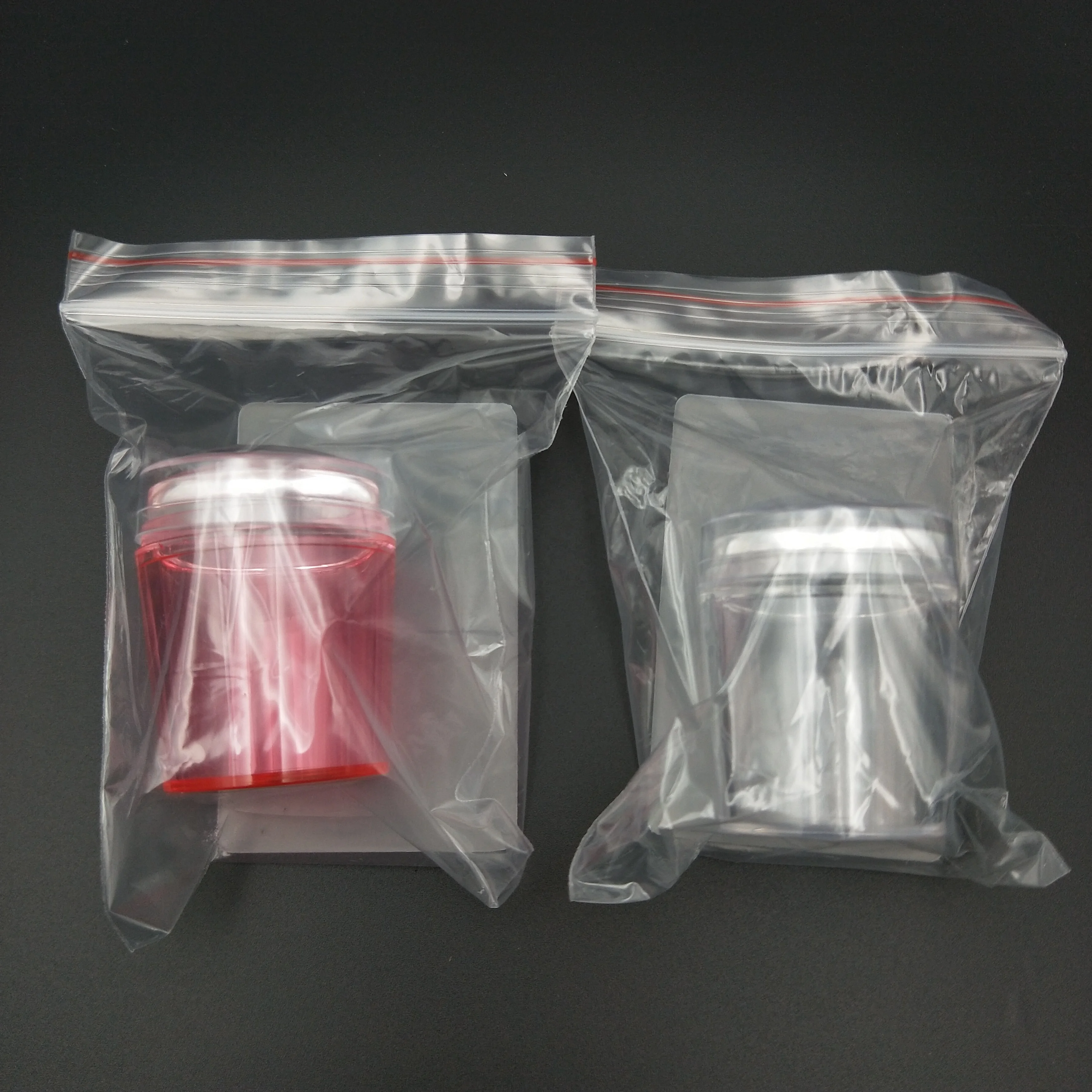 Portable Customized With Scraper 3D Hot French Tip Style Stamp Stamping Tool 3.8cm Clear Jelly Silicone Nail Art Stamper