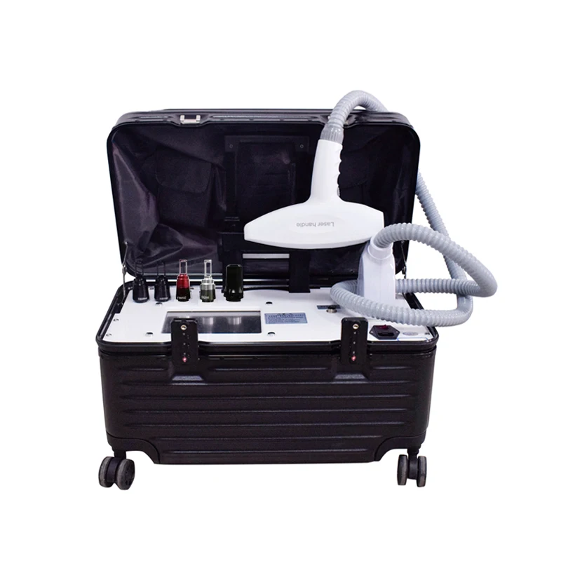 Factory Price Portable 1064 532 Pull Rod Type Non-invasive Laser Eyebrow Washing Q Switched Nd Yag Laser Tattoo Removal Machine