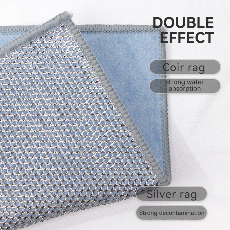 2024 New Multipurpose Wire Dish Washing Rags for Wet and Dry Wire Miracle Cleaning Cloths Coir Fiber Reusable Dish Cloths