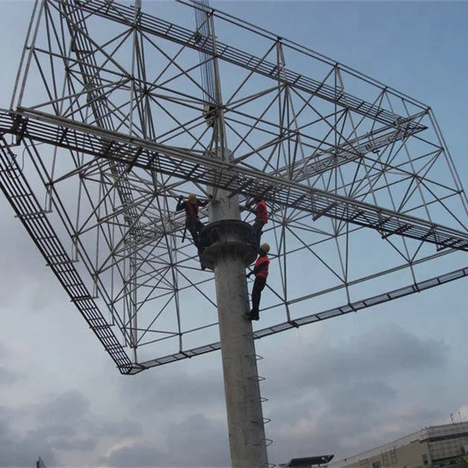 Outdoor steel billboard advertising banner stand structure