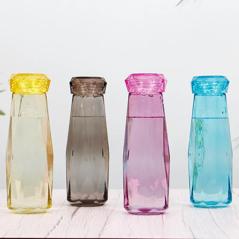 Crystal Infused Gem Water Bottle Wellness Glass water bottle wholesale Coloured stone glass water bottle