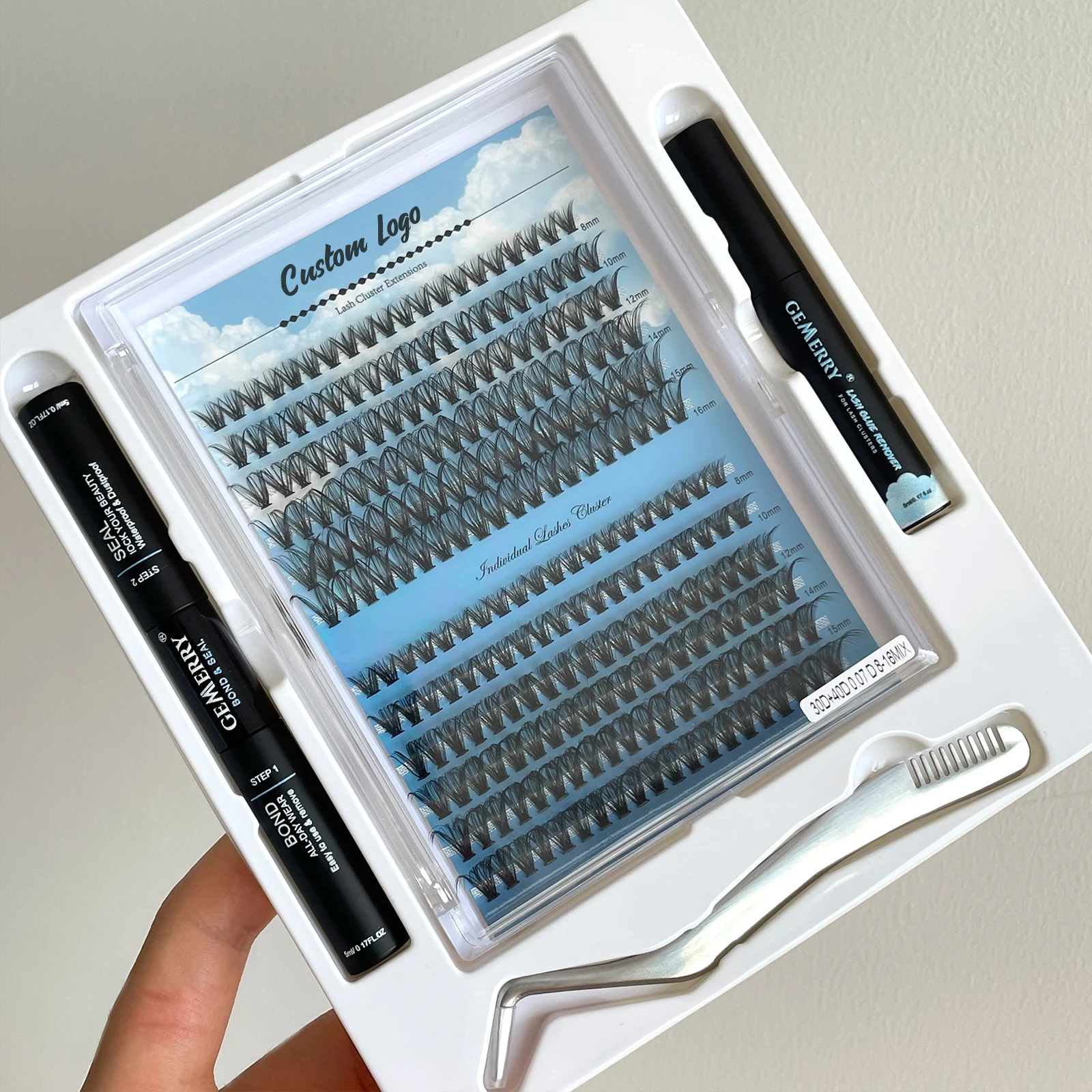 New coming 20D 30D 40D effect private label Individual Cluster Lashes Natural DIY Promade Heat Bonded Eyelash Extension