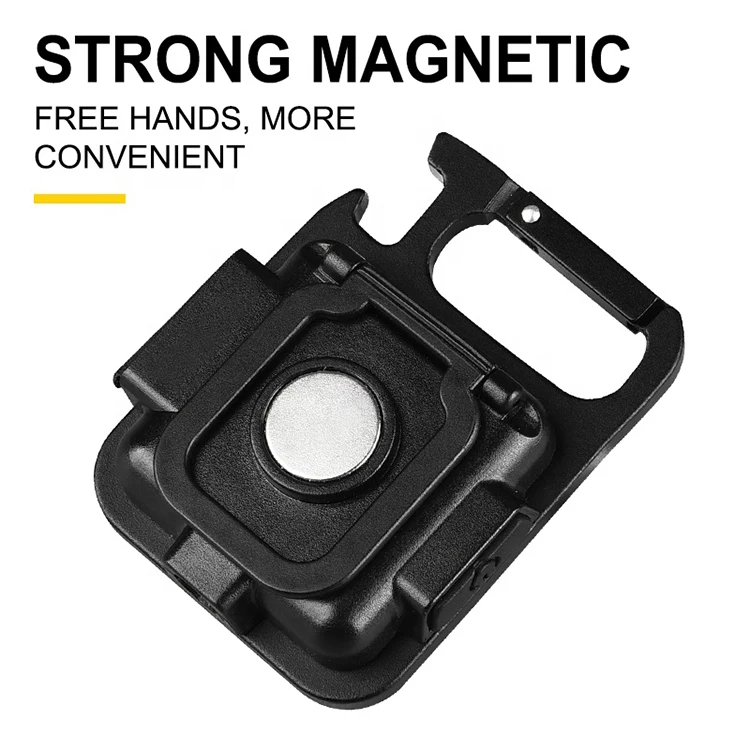 COB Small Flashlights with Folding Bracket Bottle Opener and Magnet Base Aluminum Rechargeable Keychain Mini Flashlight