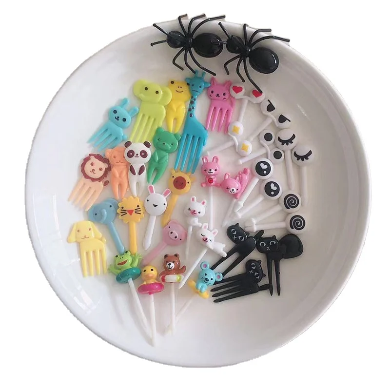 Creative elephant tiger rabbit mini plastic lunch decoration cartoon animal children fruit