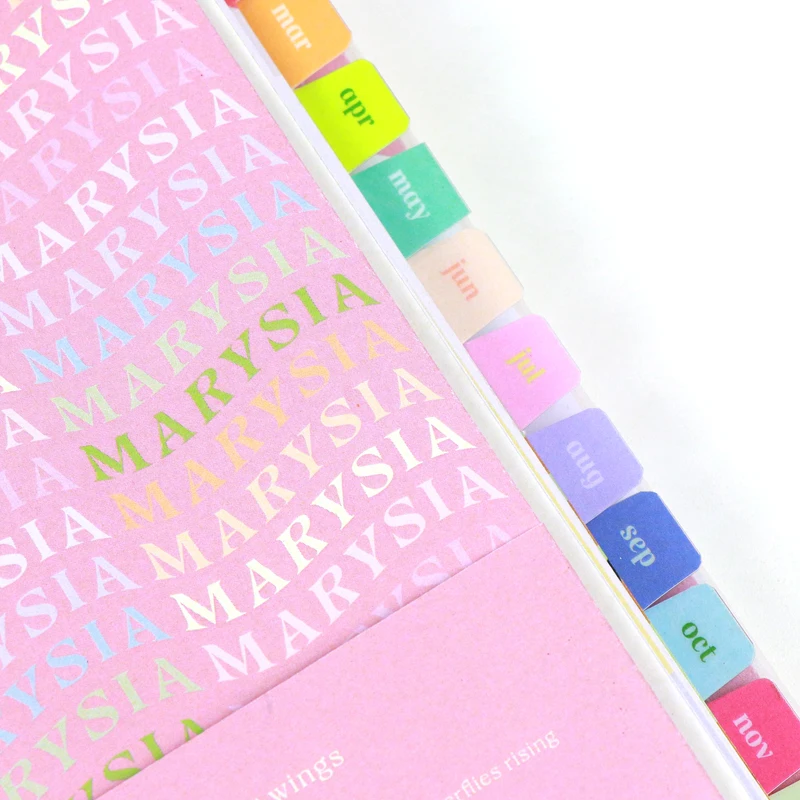 Spot UV Coating Journal Manufacturers Custom Printing Pocket Agenda Personalized Spiral Monthly Planner with Tabs