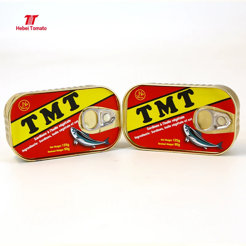High Quality Canned Sardine and mackerel fish 125g seafood sardine in tomato sauce
