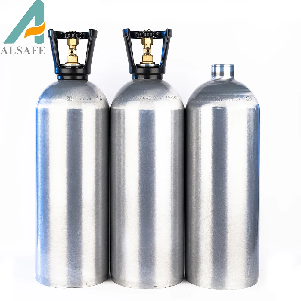 Alsafe Competitive Hot Product oxygen Gas Cylinder 15l 20l Aluminum Seamless Co2 Cylinder With Handle Co2 Tank