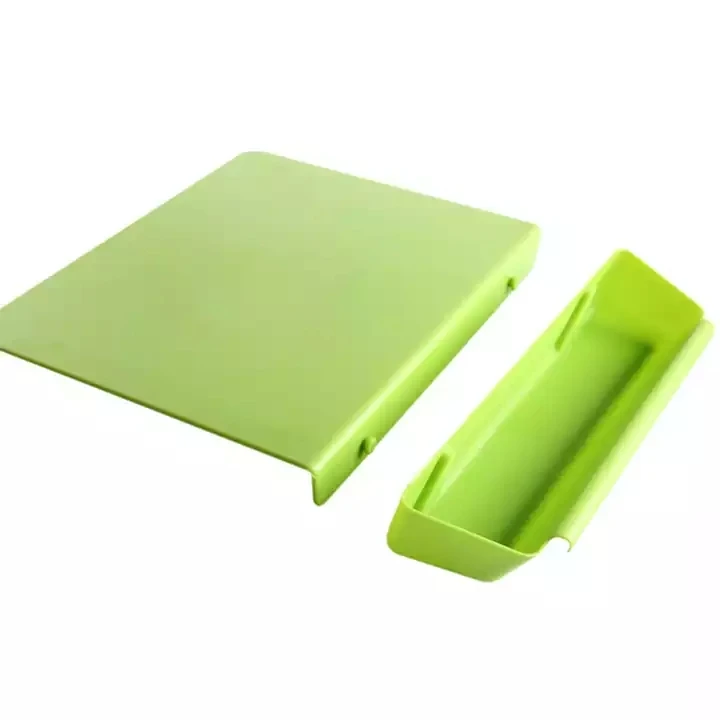 R1057 Kitchen Cutting Board Plastic Thickening Non-slip Cutting Board with Storage Basket 2 in 1 Foldable Chopping Blocks