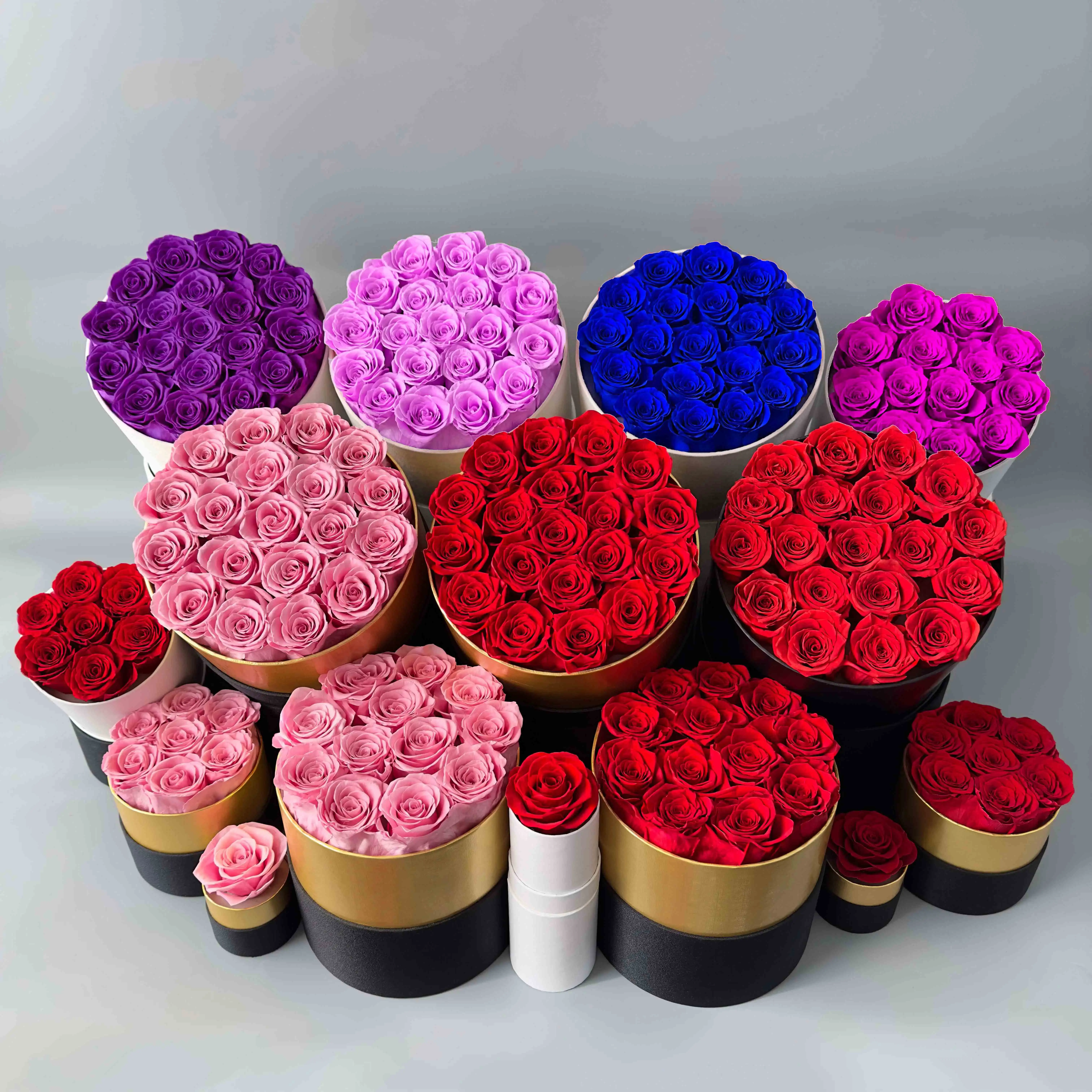 Wholesale preserved roses box stabilized roses venus and flower preserved flower gift bulk infinity flower for Festival