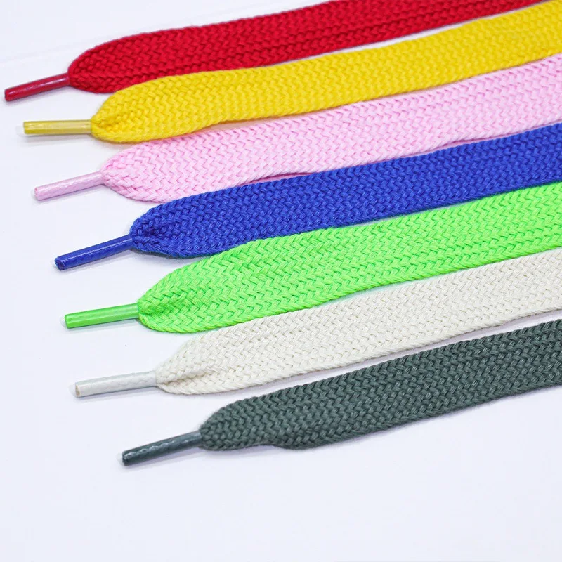 1 Pair High Quality 2cm Wide Shoelaces Single Layer Soft Shoe laces for Sneakers Extra Wide Laces