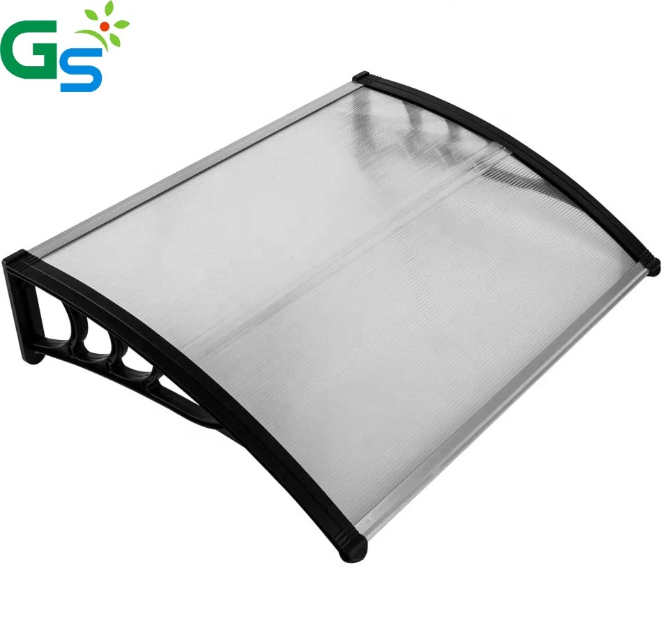 Malaysia Modern Decoration Transparent Pc Solid Sheet Balcony Cover Aluminum Composite Bracket Polycarbonate Canopy 100Cm X 200C