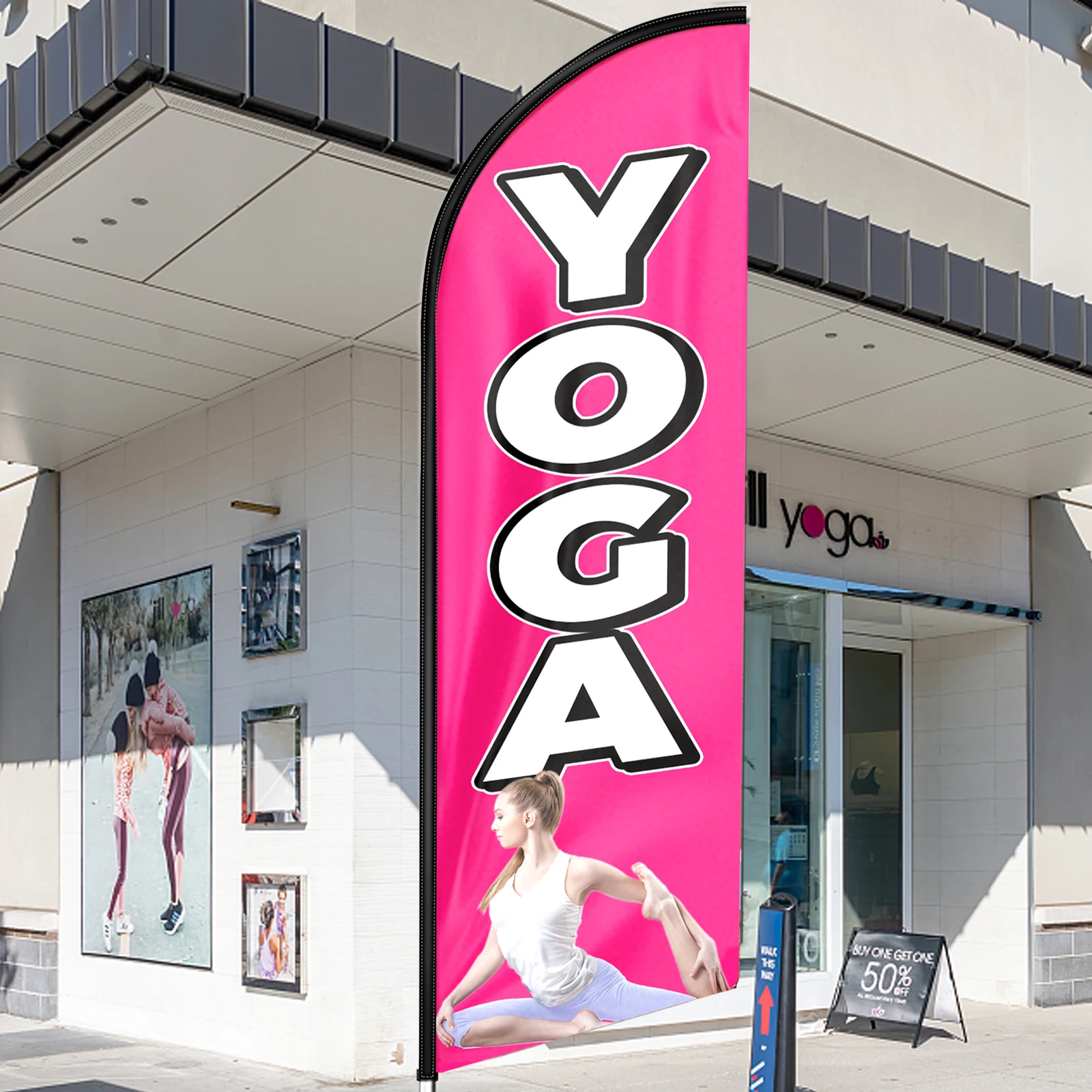 11ft Flying Sail Swooper Flag Outdoor Advertising Teardrop Sports Gym Yoga Bicycles Logo Beach Feather Banner Flag