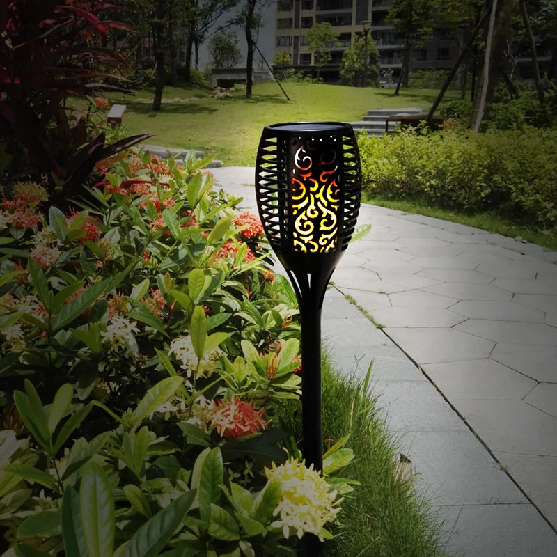 
LED Solar Flame Lights Outdoor IP65 Waterproof Led Solar Garden Light Flickering Flame Torches Lamp for Courtyard Garden Balcony 