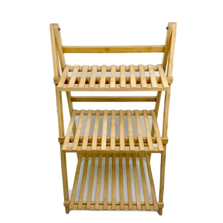 WDF Wholesale  flower display stand rack outdoor  bamboo wooden flower rack display rack bamboo plant stands for home garden.