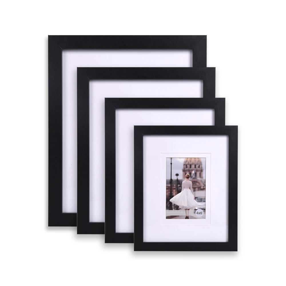 Bulk Wholesale Top Selling Custom Size 6x8 8x10 12x16 Wall Hanging A4 Black MDF Wood Picture Photo Frame