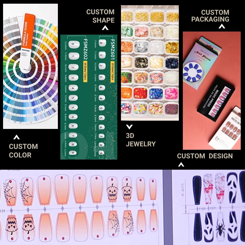 wholesale simple white french tip fake nails with glue bulk long stiletto press on nails bride wedding false nail art designs