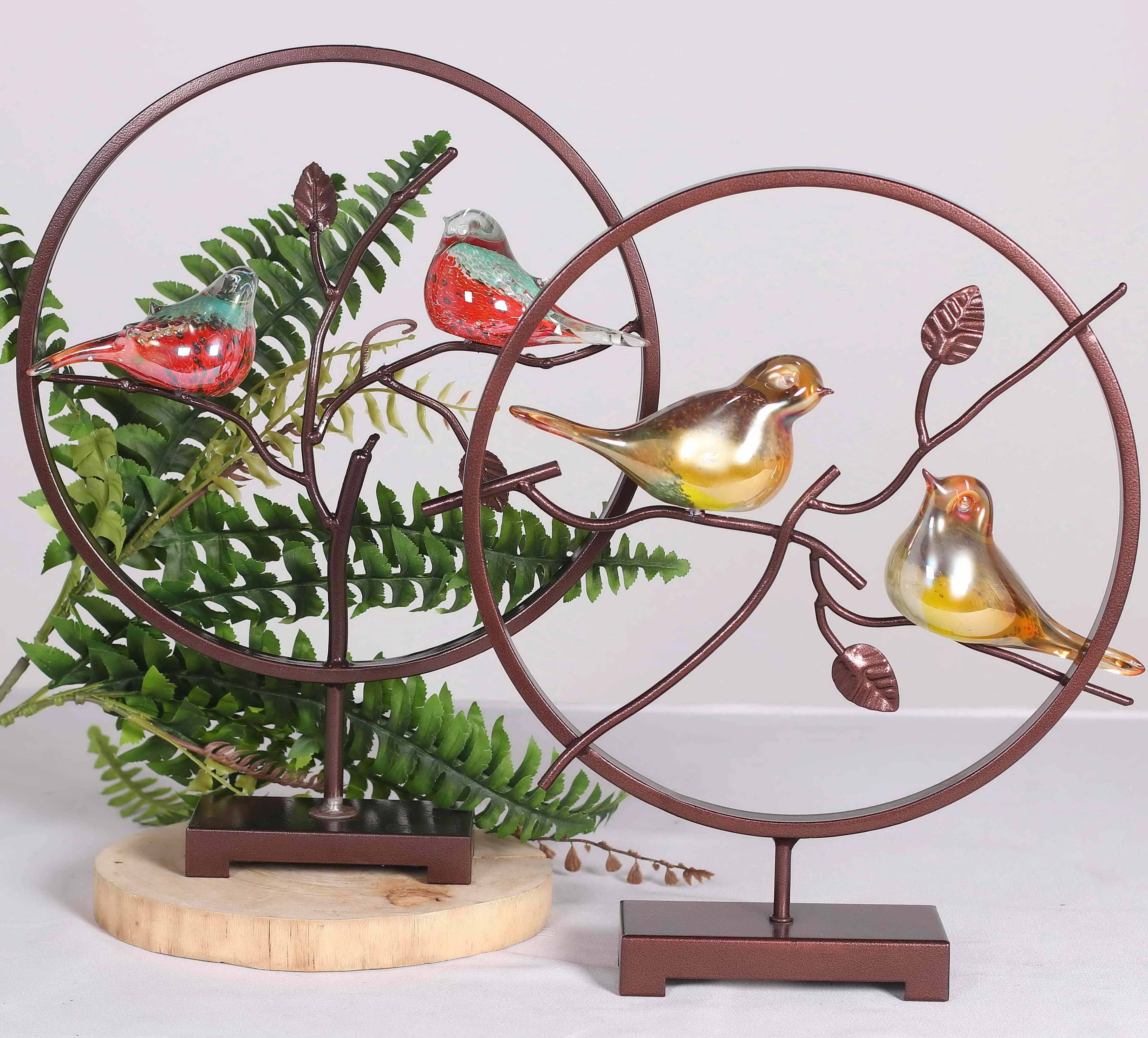 
Стеклянная рамка с птицами для украшения дома 