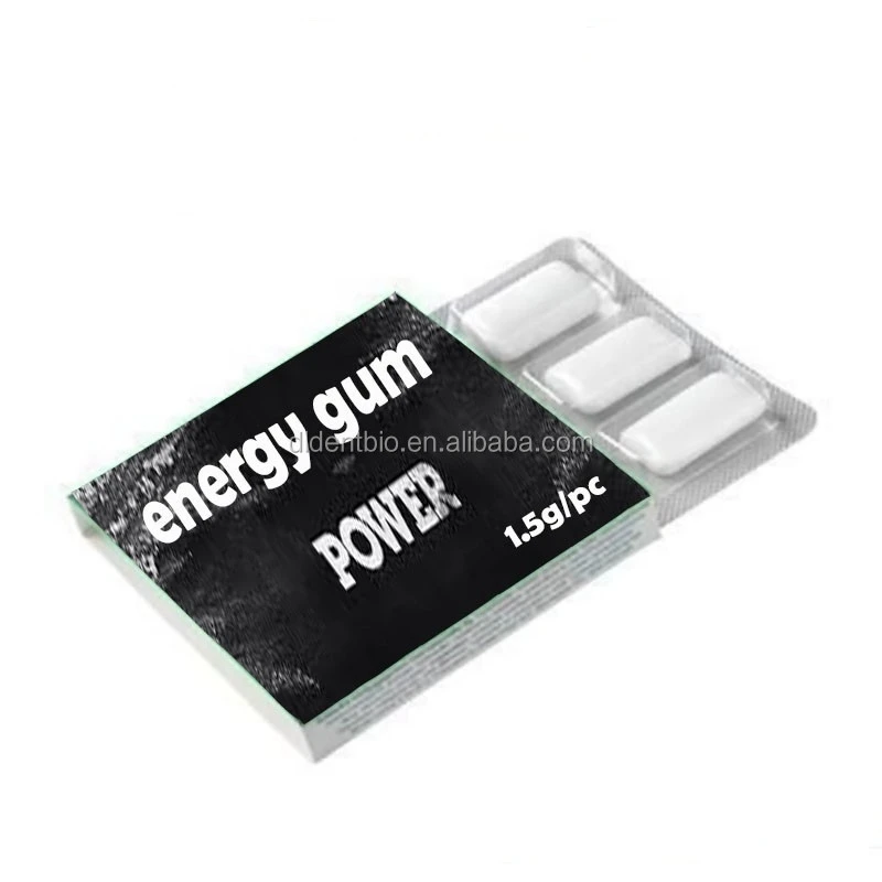 Caffeinated Guarana Taurine Power Sugar Free Refresh Energy Chewing Gum