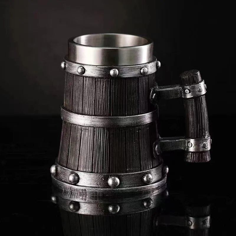 Американская резиновая винтажная имитационная деревянная кружка Budweiser оригинальная резьба по дереву внутренняя 304 металлическая полимерная креативная