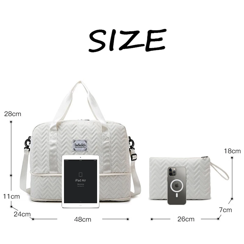 Custom Logo Foldable Duffle Multifunction Yoga Fitness Gym Oxford Underseat Waterproof Luggage Travel Bag