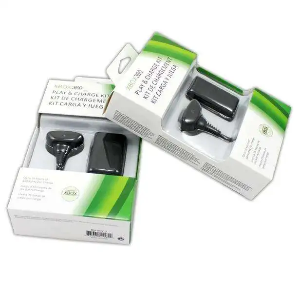 High quality Charging kit For xbox 360 Battery 4800mAh Rechargeable Battery Pack Charger Cable black and white