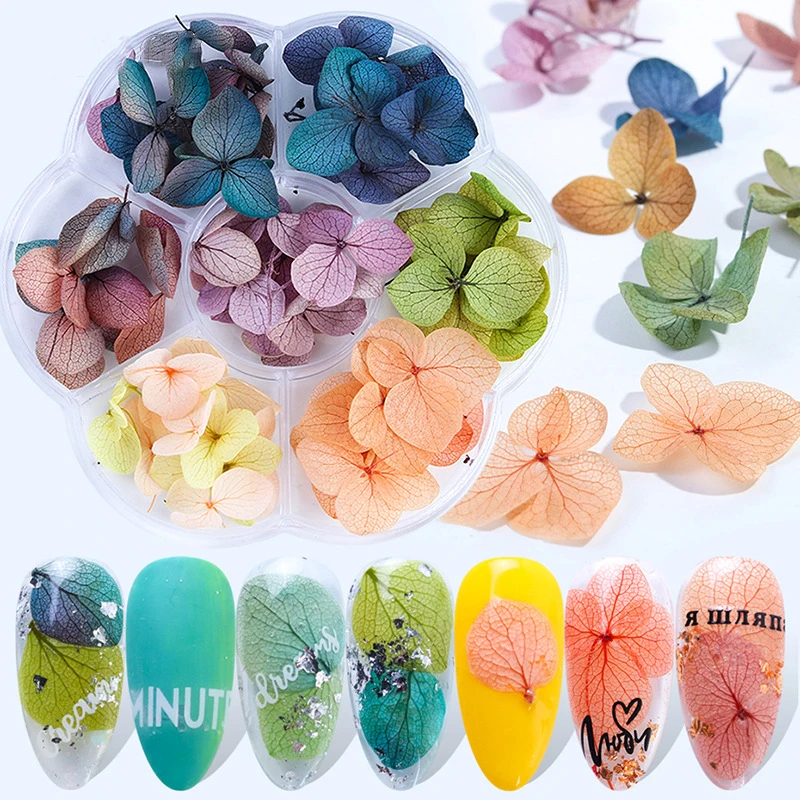 Hot Sale Nail Dried Flowers Starry Leaves Flower 3d Nail Art Sticker For Tips Manicure Decor Mixed Accessories