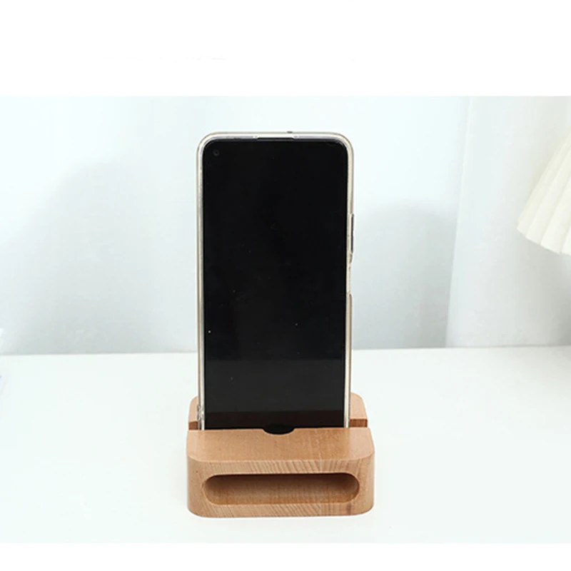 Wholesale Custom Desk Mobile Phone Stand Wooden Cell Phone Holder Loud Speaker Sound Amplifier