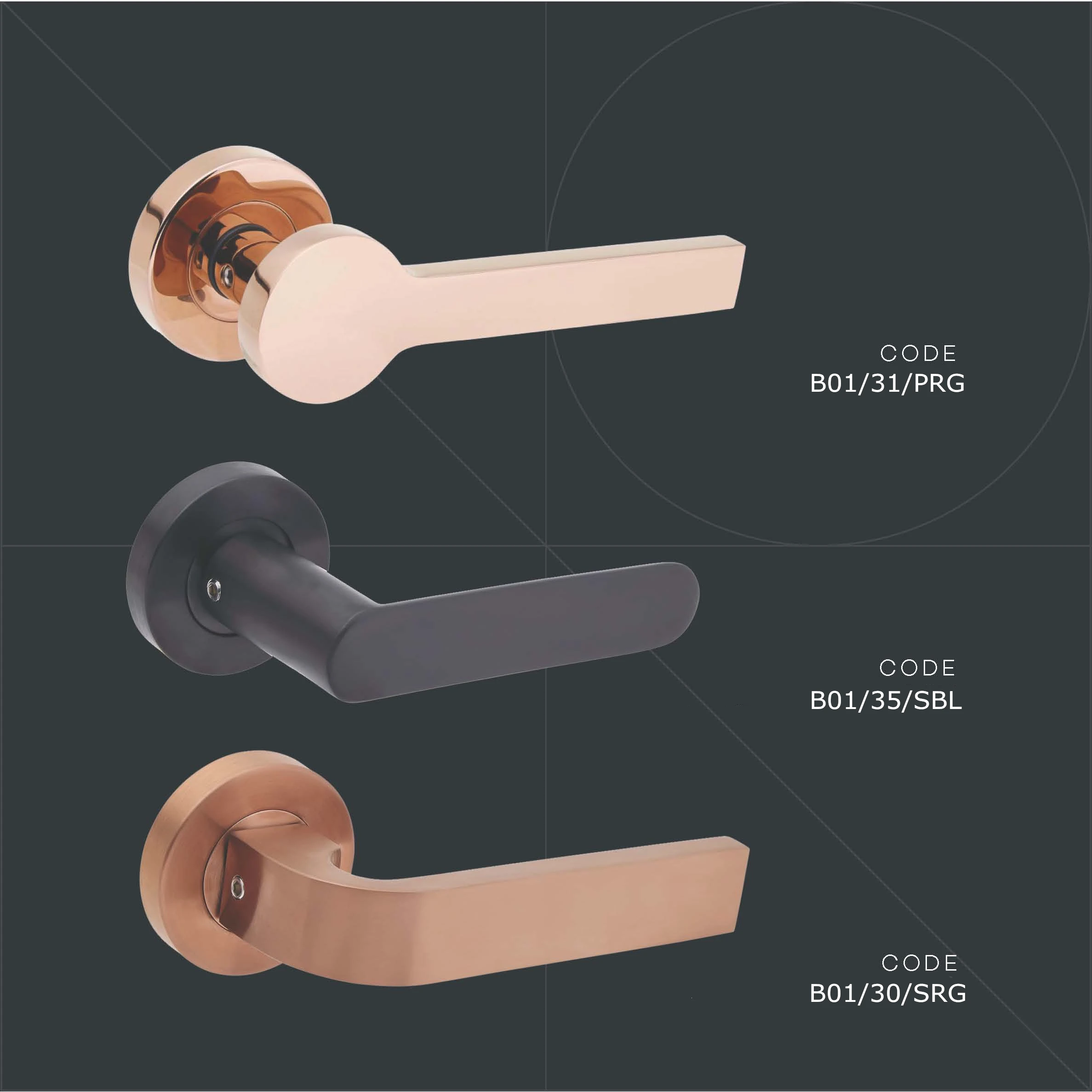 Stainless Steel 304 Tubular Door Lever Handle on Rose