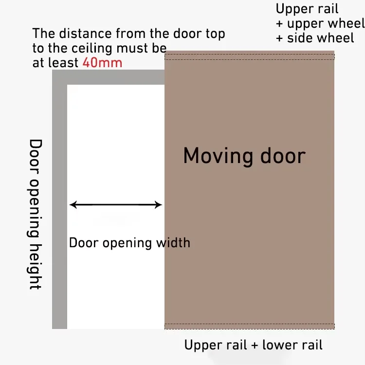 Solid Wooden Sliding Style Invisible Slide Accessories Hardware Doors System Profile Tracks Modern Ghost Door