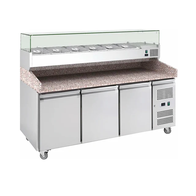 Commercial Countertop Display Counter Top Stainless Steel Workbench Chiller Pizza Working Table