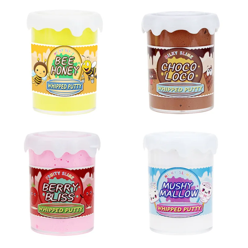 4 упаковки цветная коробка масло пушистые лизунки конфеты хлопок нетоксичный слайм набор с