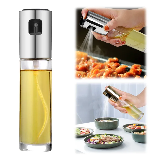 Oil BBQ Oil Spray Bottle Oil Sprayer Olive Transparent Kitchen Glass Newest Multi-function Creative Smart Kitchen Tools Cooking