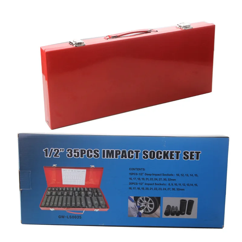 35Pcs Impact Socket With Iron Box