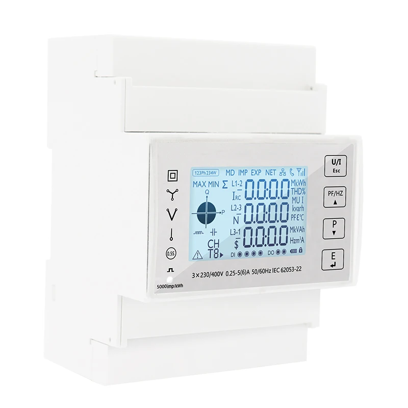 Three Phase DIN Rail Multi-function Energy Meter With RS485 Modbus SDM TAC4300 CT Connected