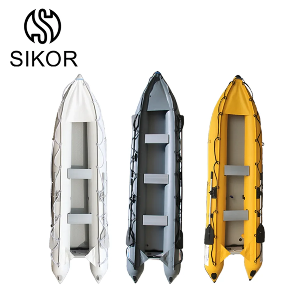 Sikor Drop Shipping Seahawk 3 Boat Set Rowing Boats Large Pvc Inflatable Kayak Fishing Boat For Outdoors