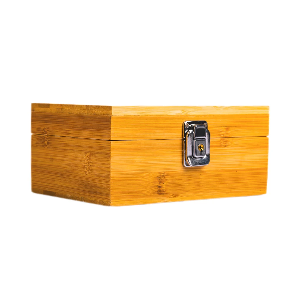 storage boxes Bamboo wood cigarette case Large capacity with lock