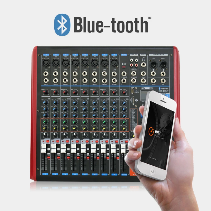 New Design Music Equipment Studio Professional Audio Mixer 8channel dj Digital Mixer Console Microphone Expander Reverb Effector