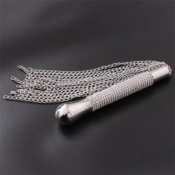 Adult goods whip flapping diamond handle iron chain mustache whip weighted chain