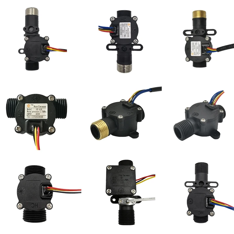 Hall Effect Flow Meter G1/2 Sensor Water Flow Magnetic Temperature Flow Sensor