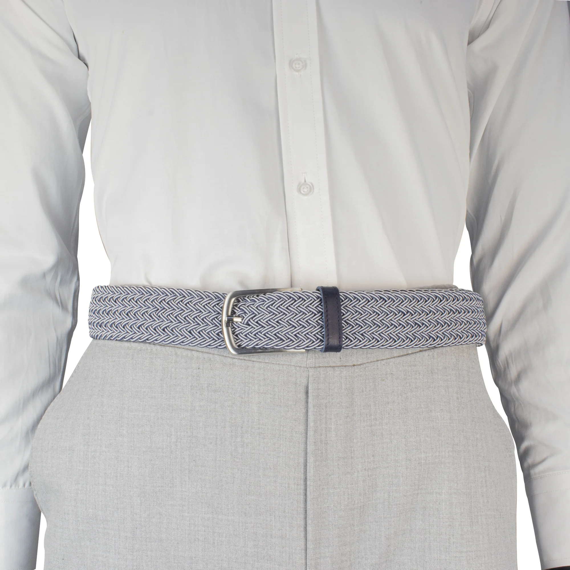 The Most Popular High Quality Custom Fabric Belt Casual Braided Elastic Mens Belts With Buckles Braided Belts