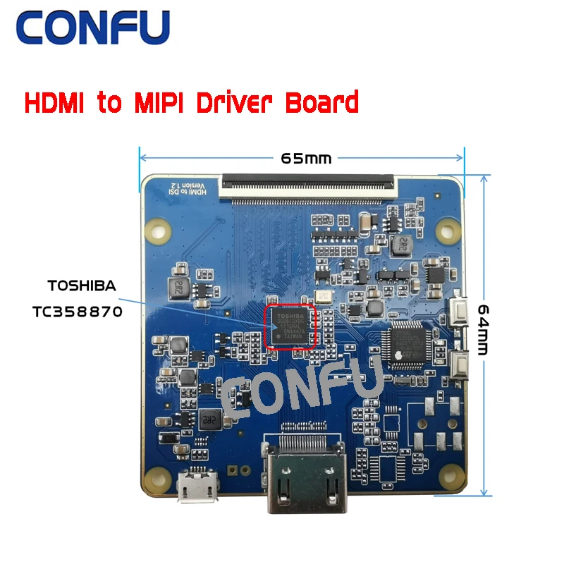  Confu HDMII to MIPI DSI плата TC358870 и JDI 7 дюймов 12001920 LT070ME05000 TFT IPS ЖК-дисплей для ПК Raspberry Pi конфигурация фарфора
