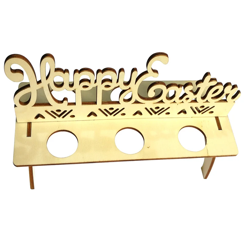 DIY Wooden Easter Egg Stand Shelves Happy Easter Bunny Egg Container Easter Ornament Decoration Crafts